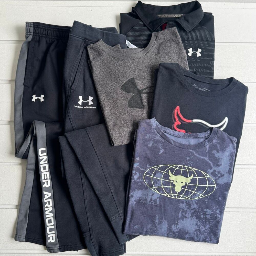 Under Armour Boys Long Sleeve Tops and Joggers Lot 6 items Youth XL